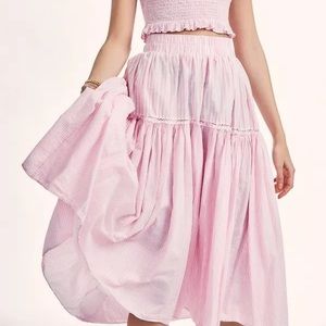 LoveShackFancy Stefana Midi Skirt XS